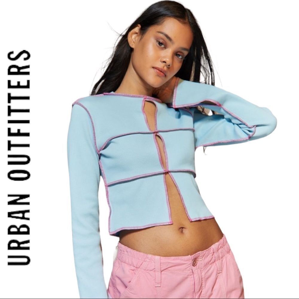 The Ragged Priest Blue and Pink Top